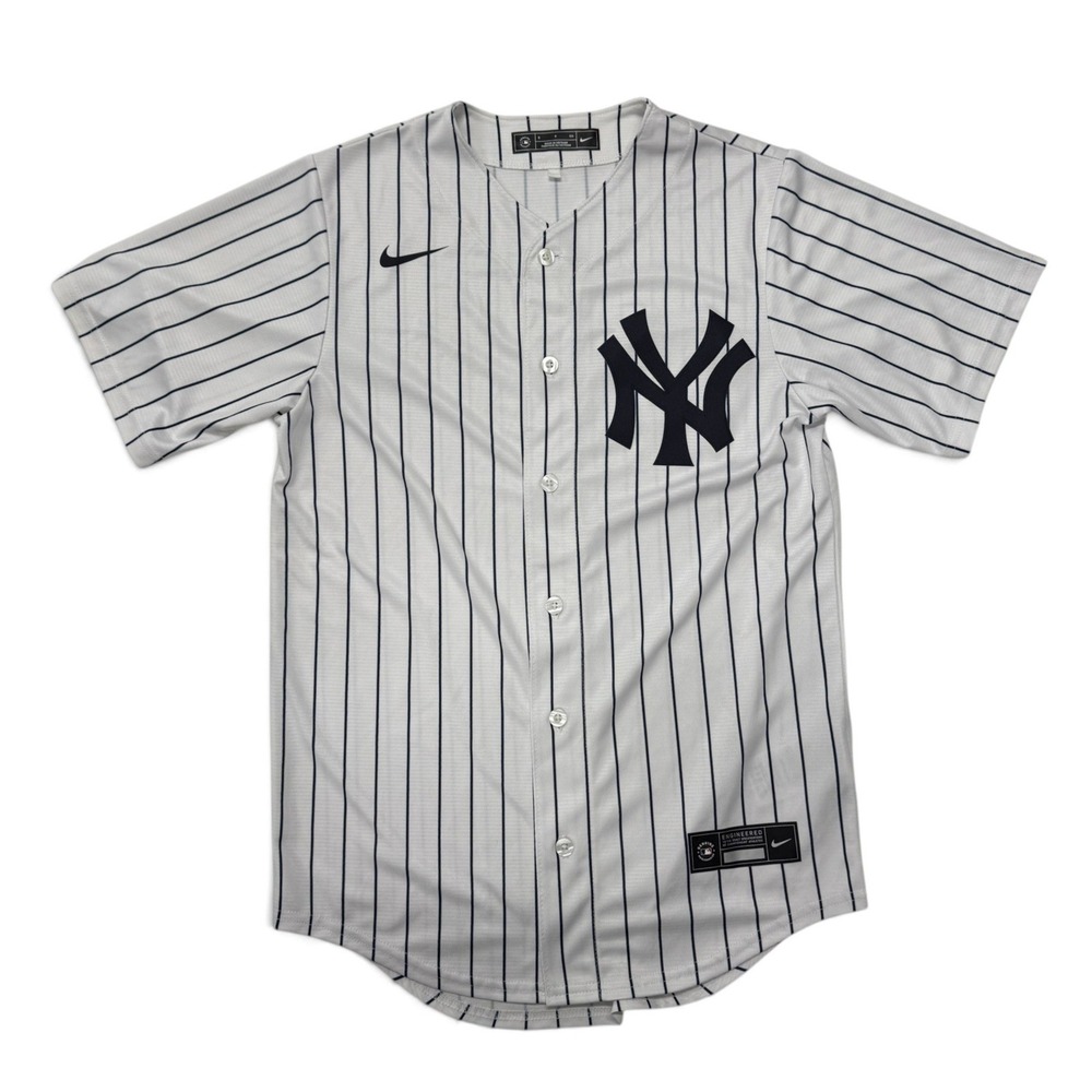 Nike New York Yankees Baseball Jersey Mens Small White Navy MLB Pinstripe Blank